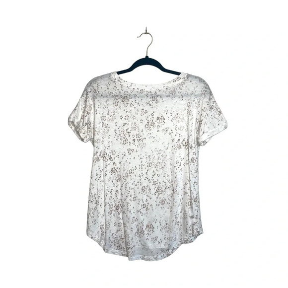 Maurices 24/7 White & Light Brown Animal Print Drop Shoulder Tee Small Women’s - Picture 5 of 9